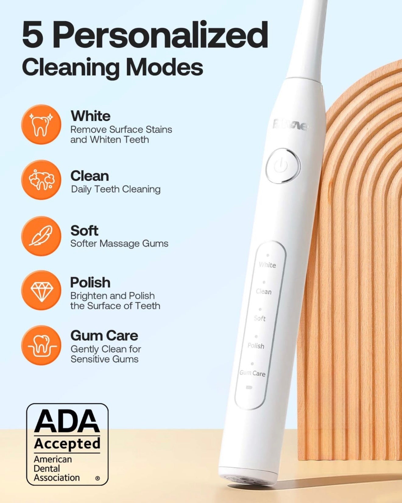 White High-quality Electric Sonic Toothbrush #TF001