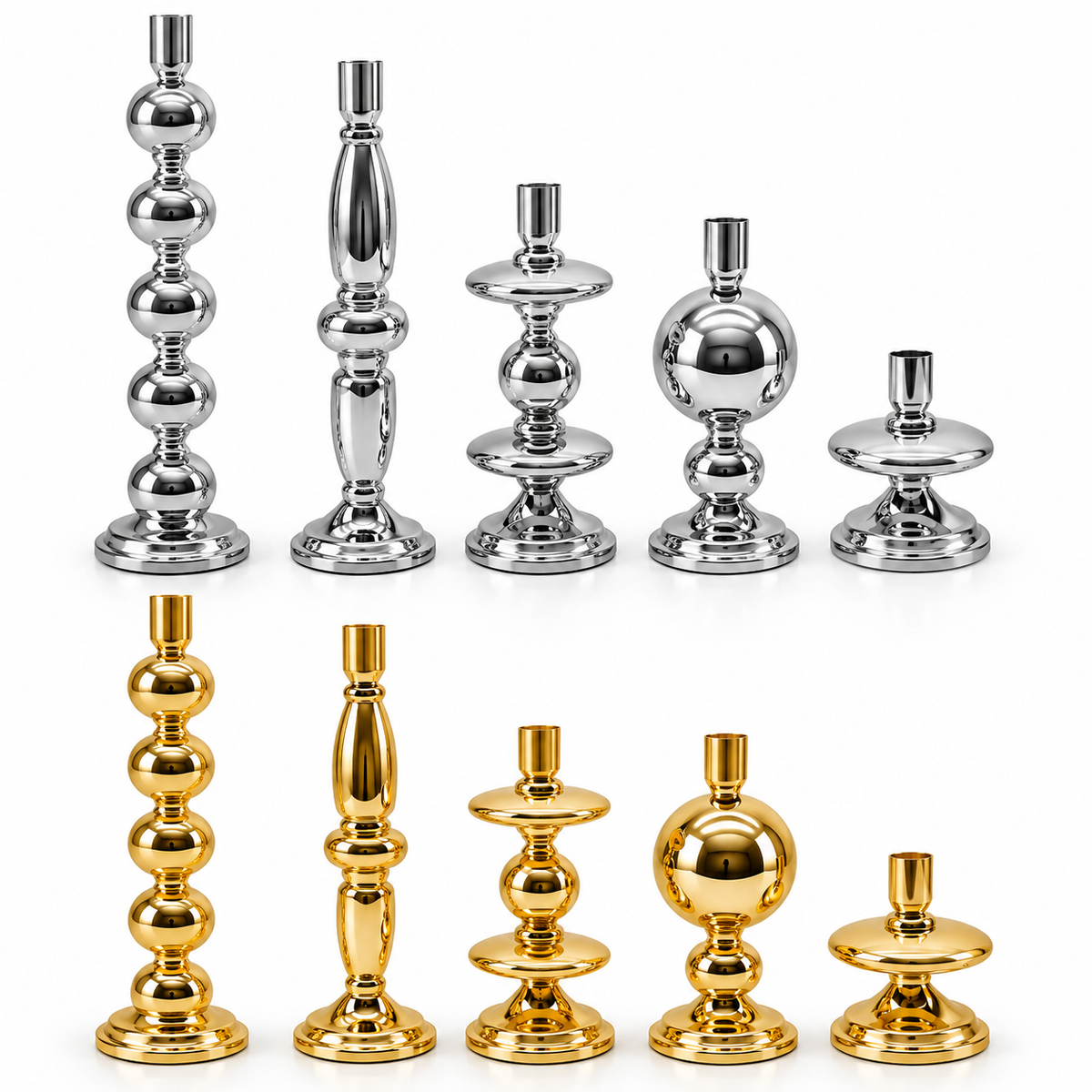 Decorative Metal Candle Holders – Set of 5 #CH4214