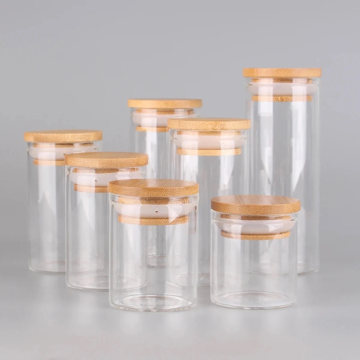 Jar Container With Bamboo Lid