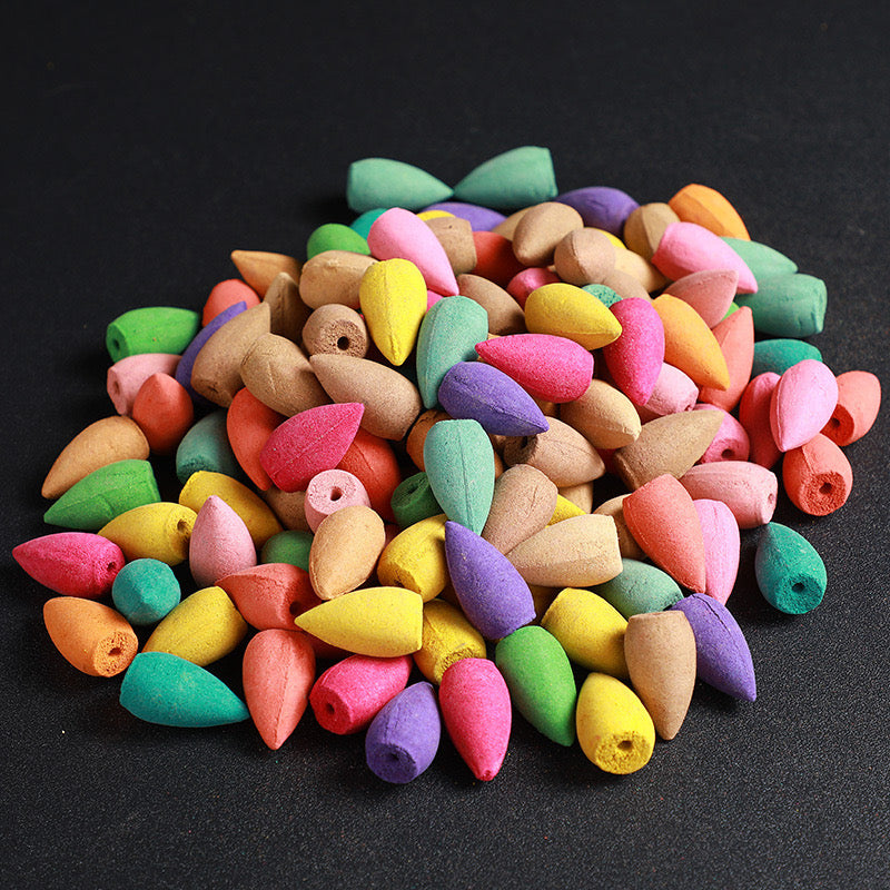 Backflow Incense Cones – 100pcs Pack | Colorful Aromatic Smoke Cones #IF1997