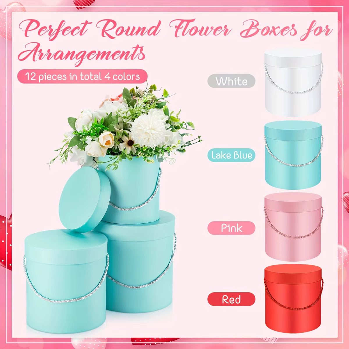 Round Flower Gift Box Set – 3 Pieces #GB4319