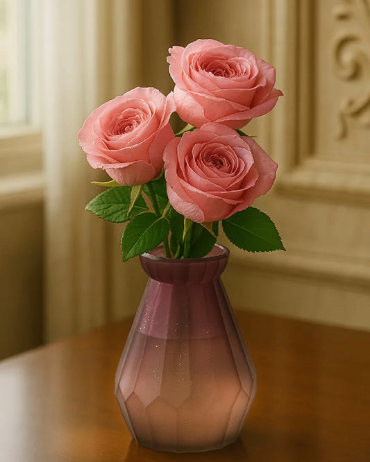 Diamond Design Multi-Color Matte Elegant Flower Desk Decorative Glass Vase 15x8cm #GV2817