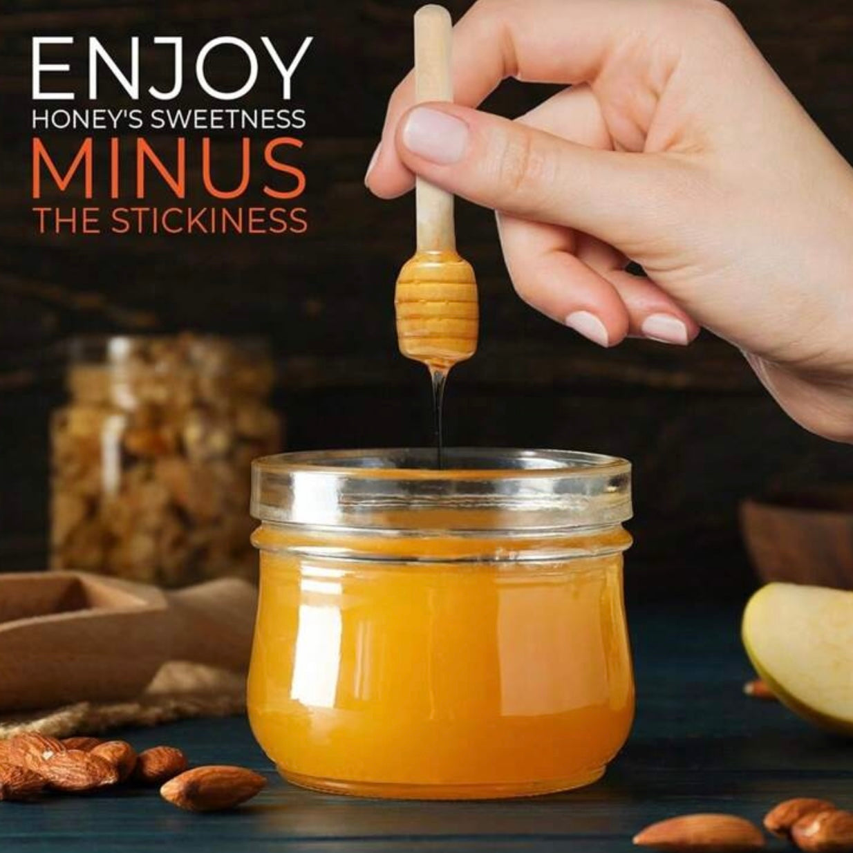 X12pcs Wooding Honey Spoon #HS1996