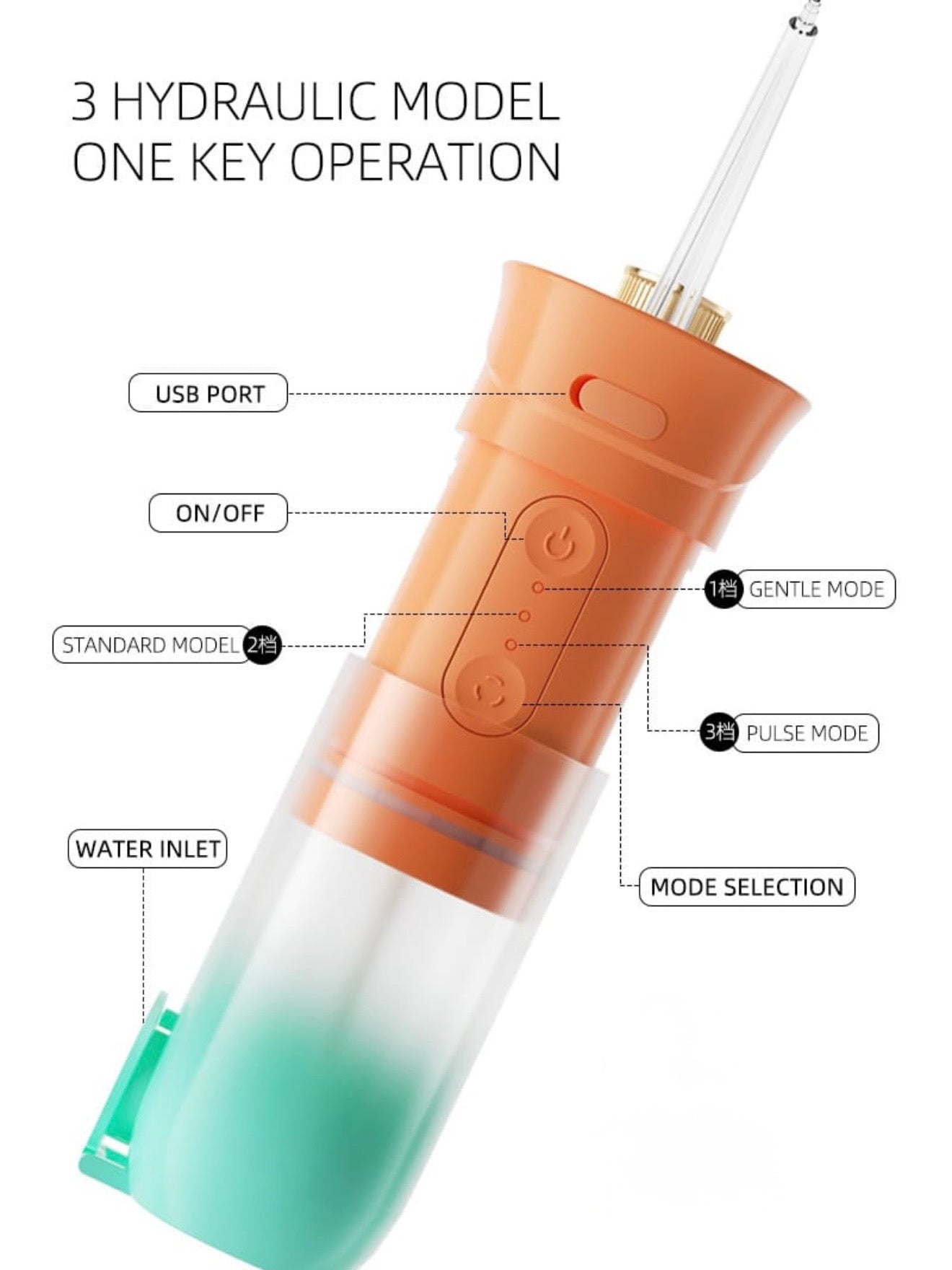 Modern Telescopic Design Electric Water Flosser #TF050