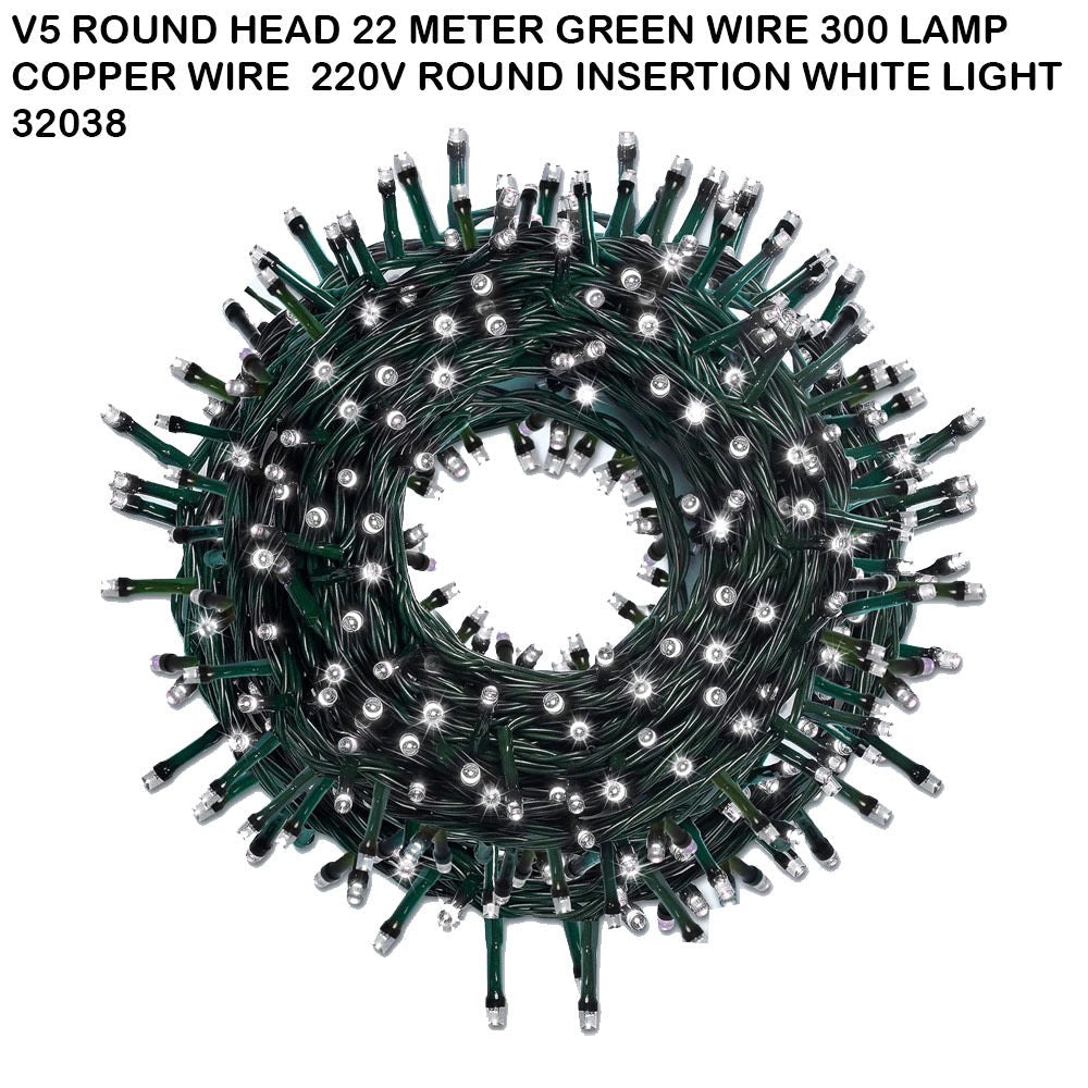 V5 Round Head LED Christmas String Lights – Multiple Colors & Lengths #CL4445