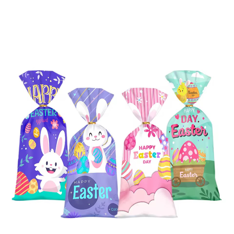 X50pcs/pack - Easter Rabbit Packaging Bag Happy Easter Day OPP Bag #OB1939