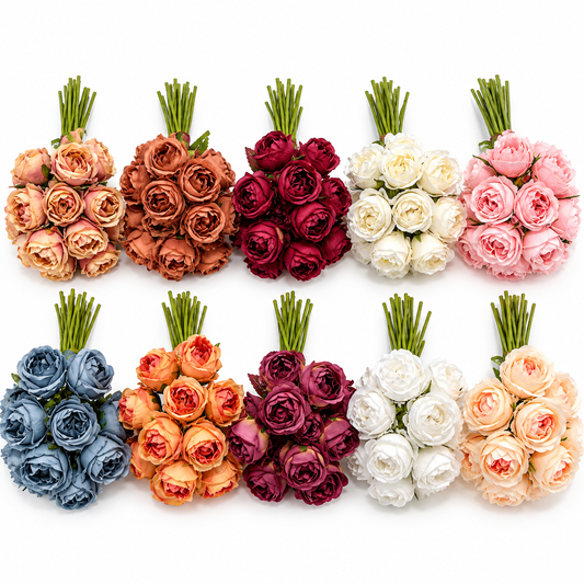 Artificial Rose Bouquet – 15 Pieces, 25 cm #AF4458