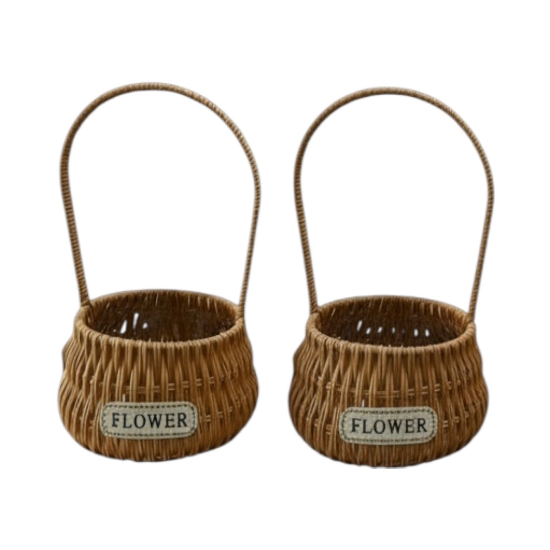 Woven Rattan Flower Basket with Handle #WB2643