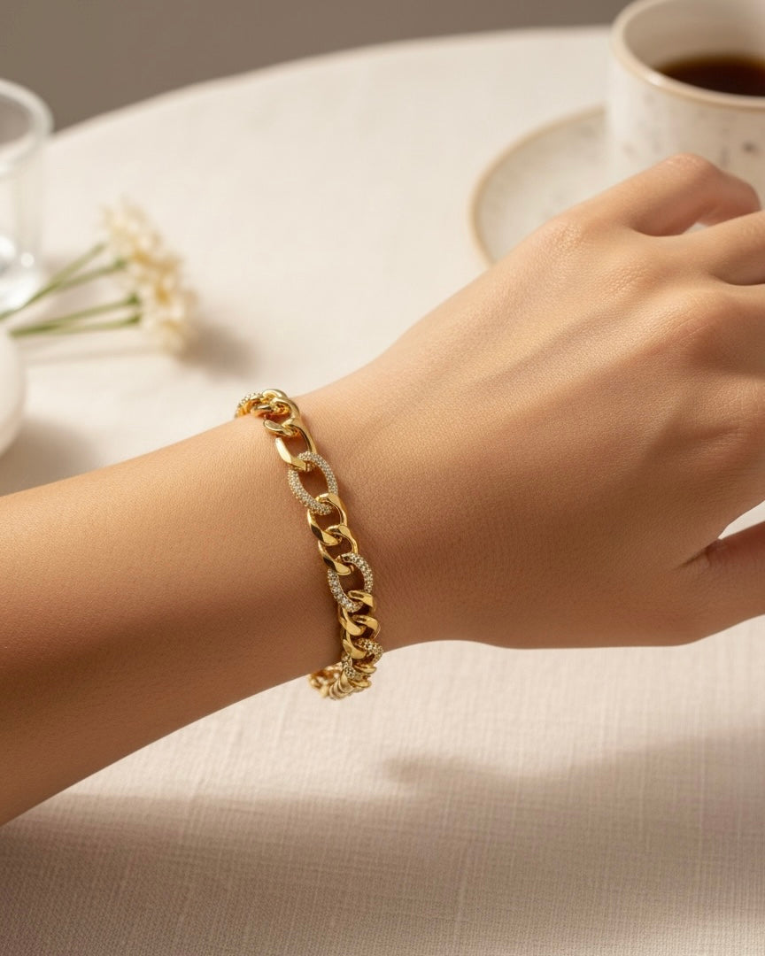 18K Gold Plated Clover Bracelet #GB3865
