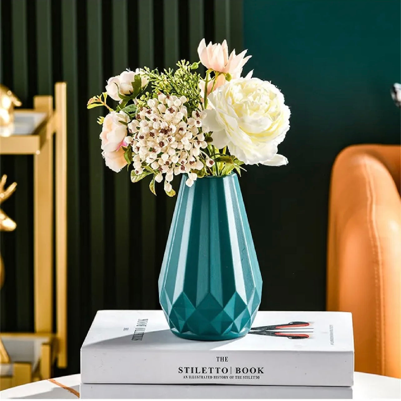 Plastic Flower Vase, Artificial Flowers Decorative Container #GV2815