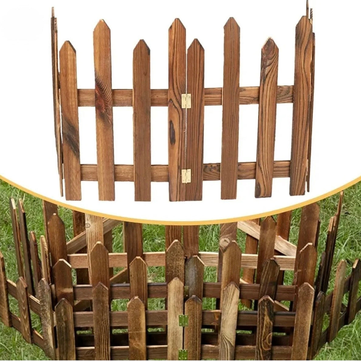 Christmas Tree Fence – Decorative Wooden-Style Barrier #CT4339