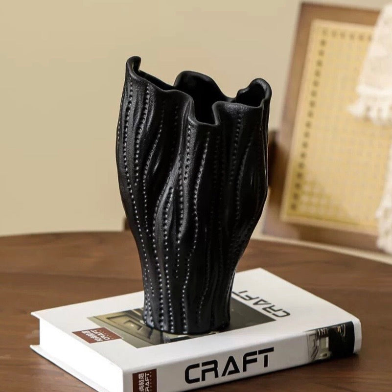 Black Artistic Ceramic Vase #CV3976