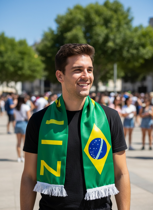 Brazil Fan Scarf – 143 × 14 cm #FS3257