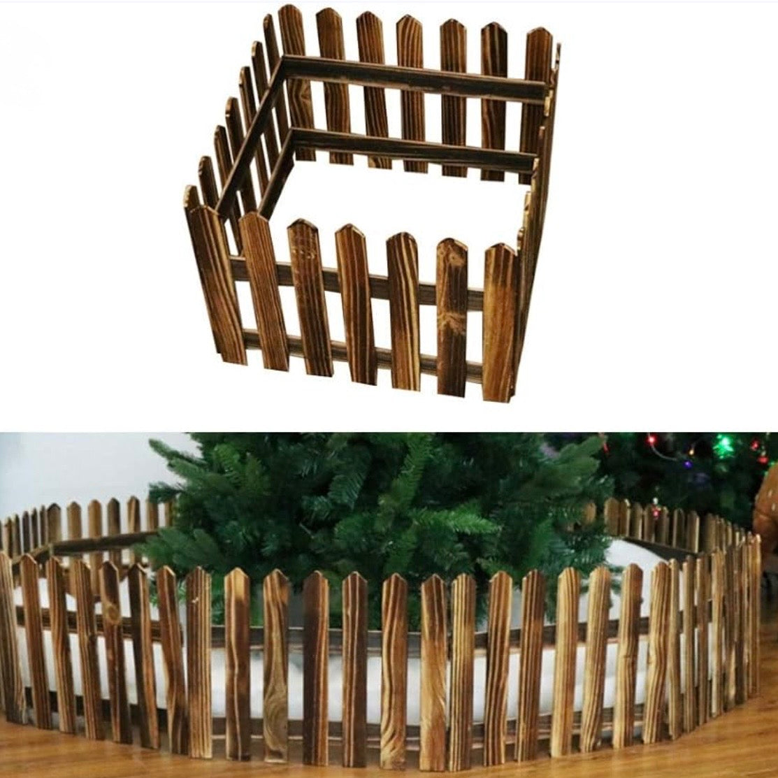 Christmas Tree Fence – Decorative Wooden-Style Barrier #CT4339