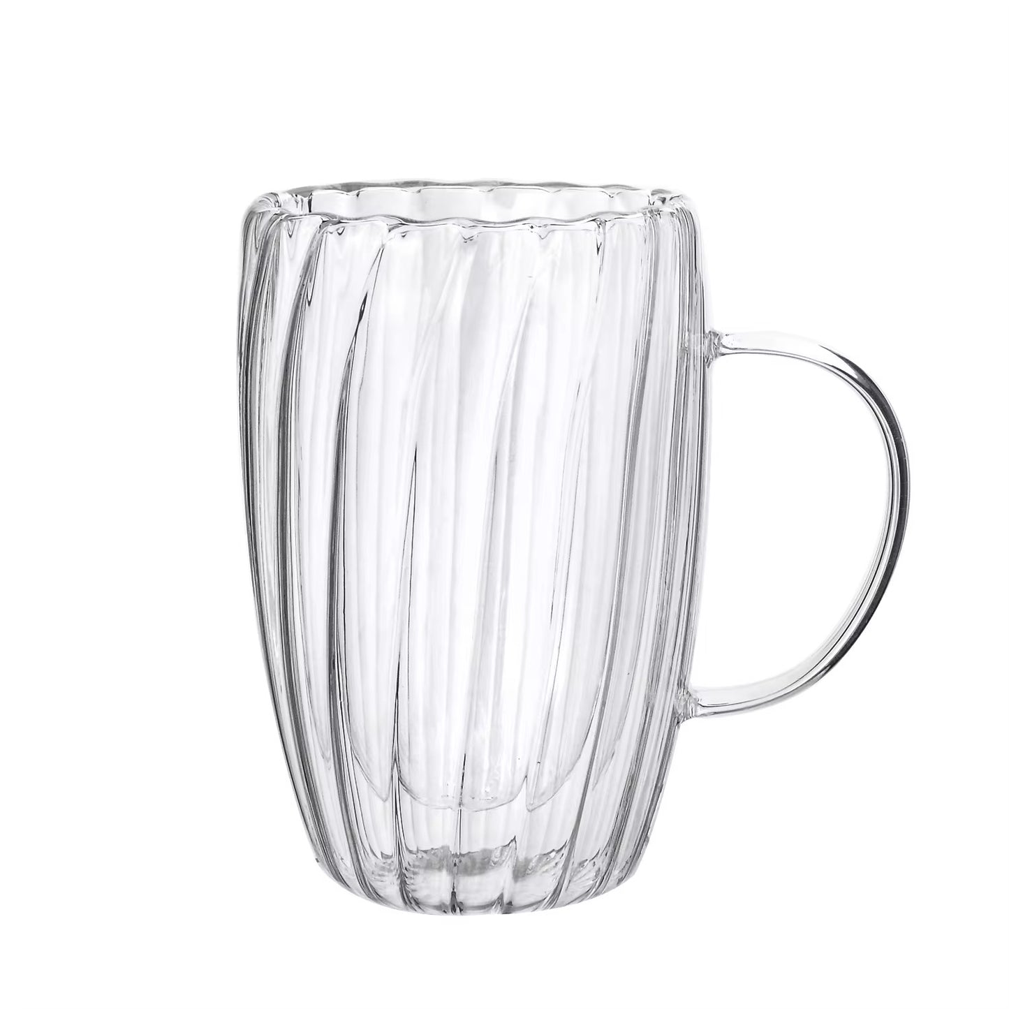 Double Wall Ribbed Glass Mug Collection  #GM3964