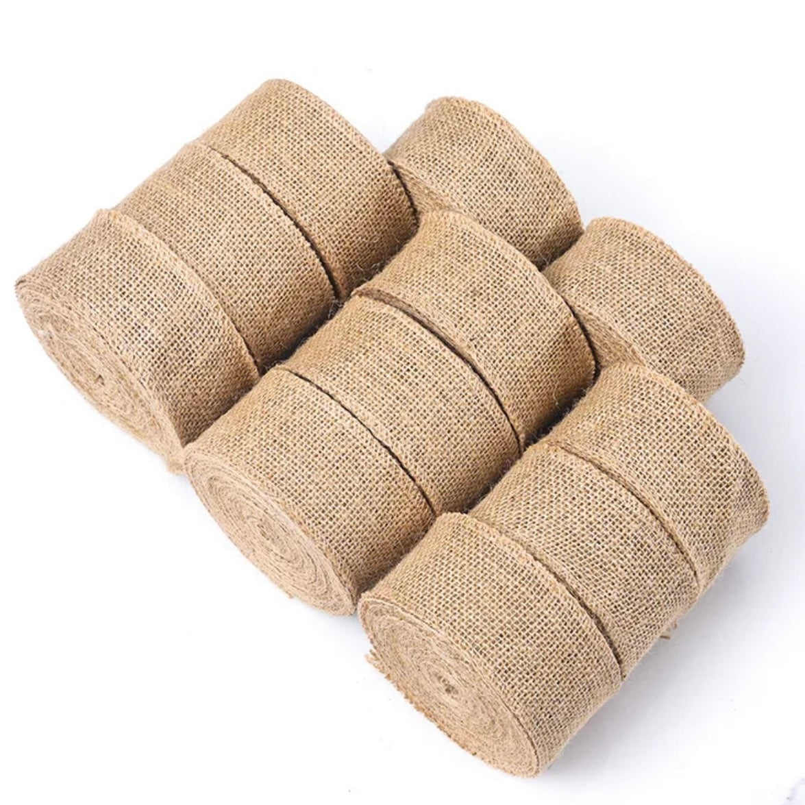 10m Jute Burlap Hessian Ribbon Rolls
