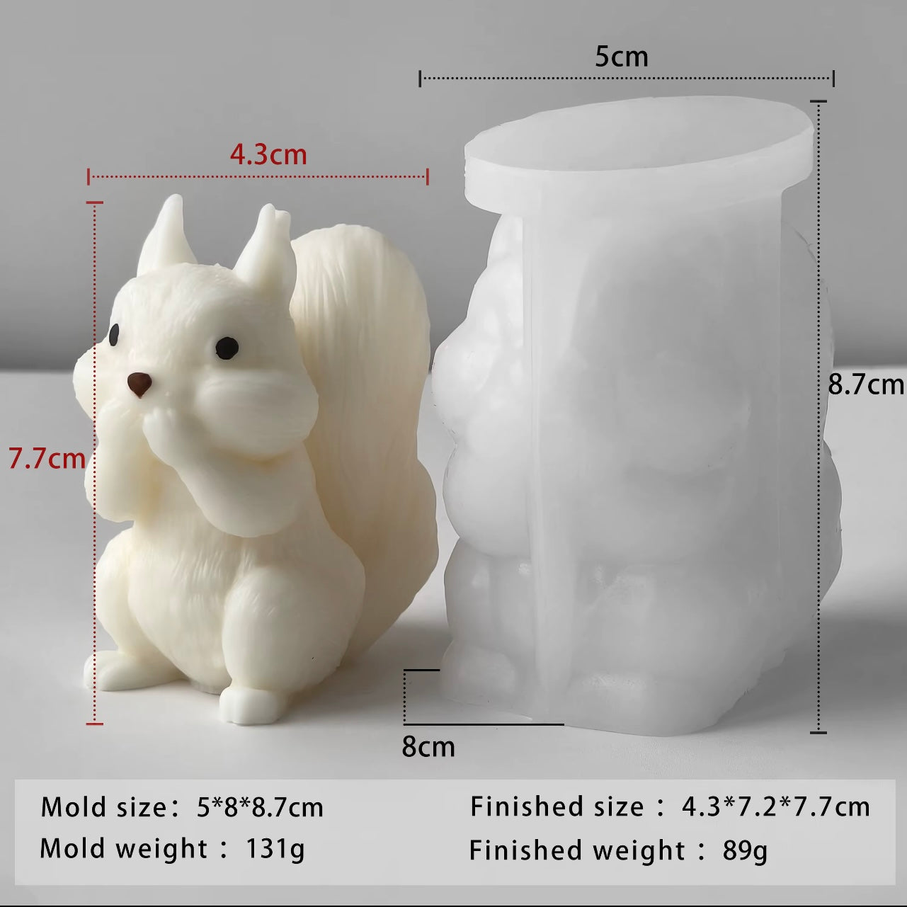 Big Tail Squirrel Silicone Mold #SM2315