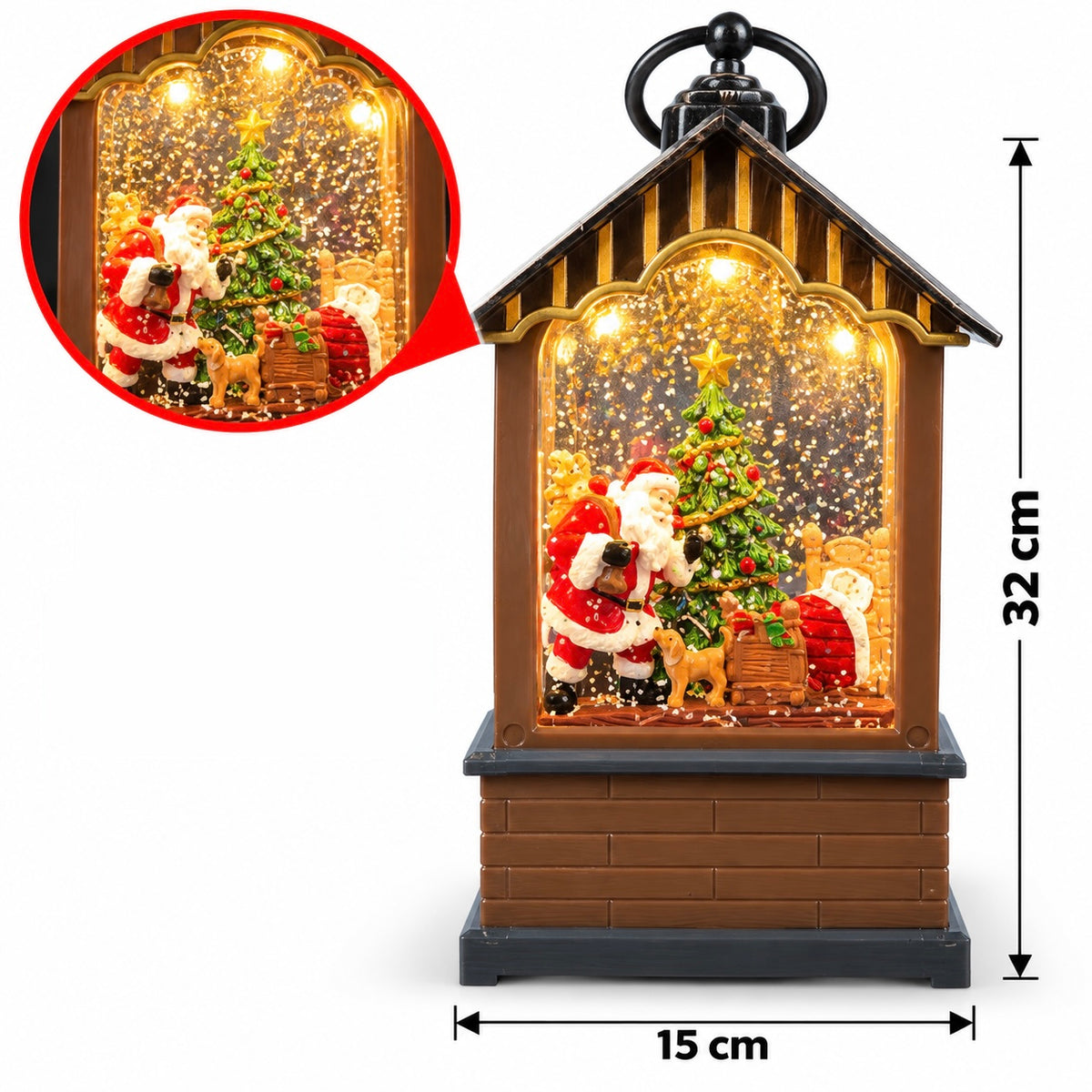 Christmas LED Water Lantern – Santa & Christmas Tree (32 cm) #CD4485