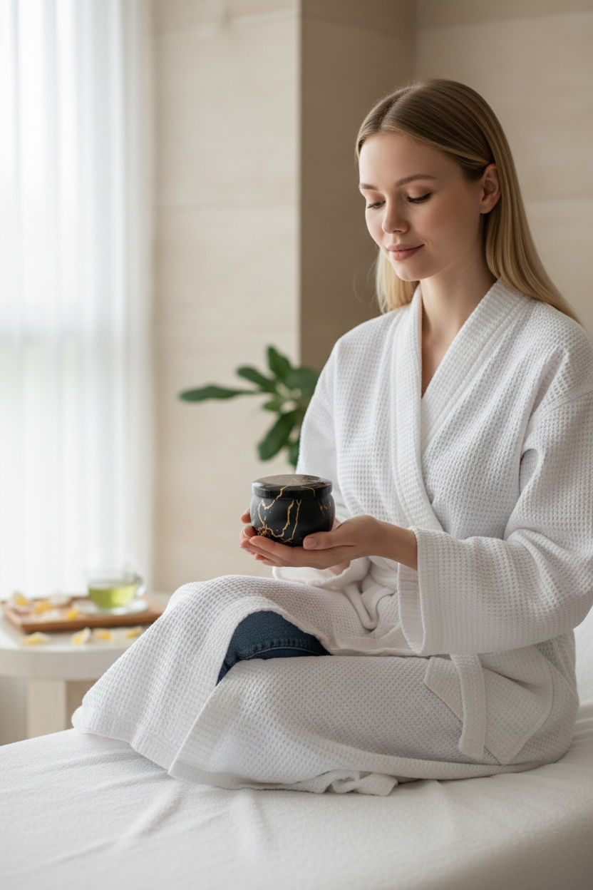 Marble Design Candle Jar with Lid #AJ2506