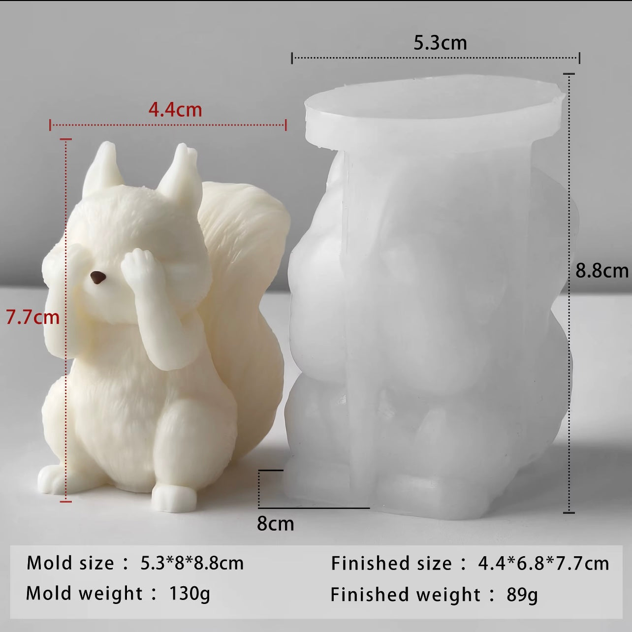 Big Tail Squirrel Silicone Mold #SM2315