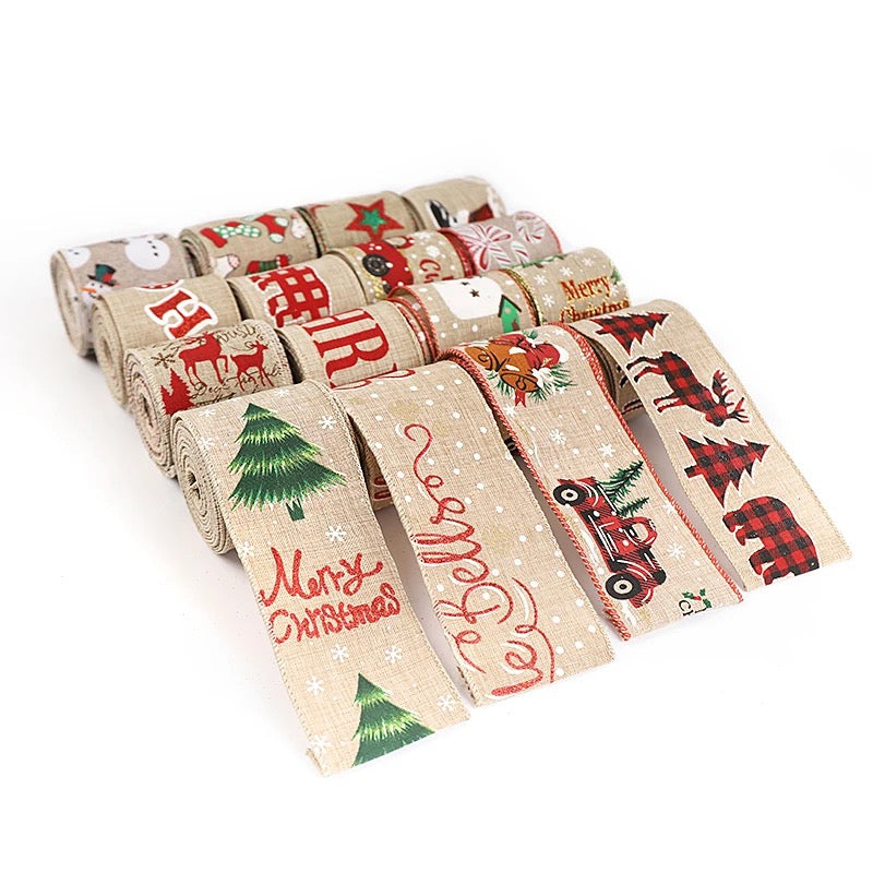 1 Roll 6.3cm x 10m Merry Christmas Ribbon #CR1333