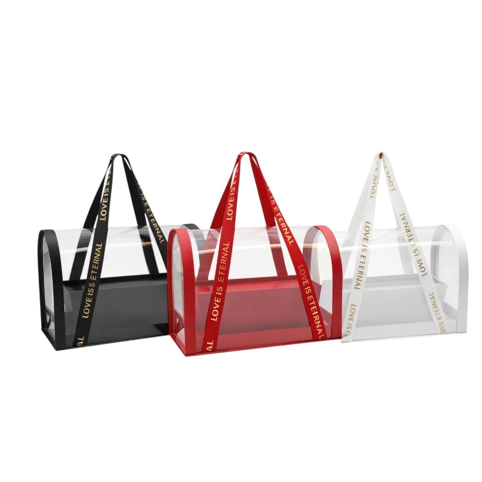 2pcs/set - Luxury Transparent Acrylic Gift Bag with Ribbon Handles #GB2893