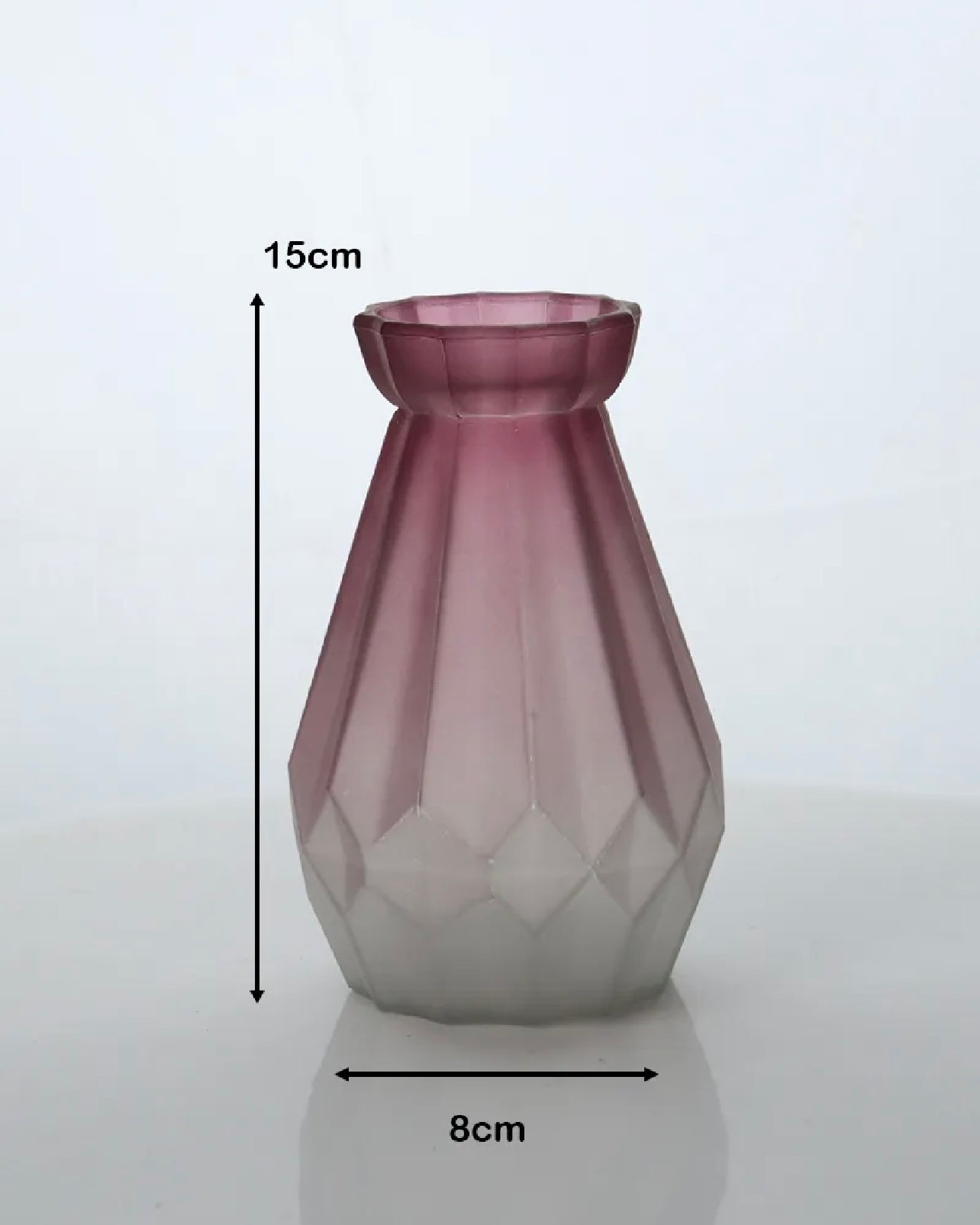 Diamond Design Multi-Color Matte Elegant Flower Desk Decorative Glass Vase 15x8cm #GV2817