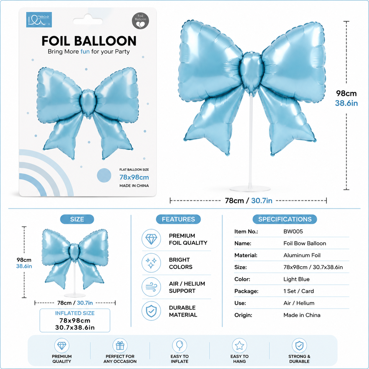 Bow Foil Balloon #BW00