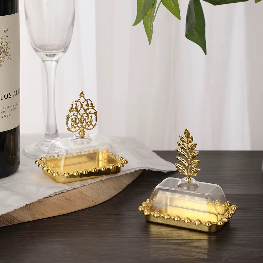 Luxury Acrylic Chocolate & Favor Tray – Gold Design #AB3194