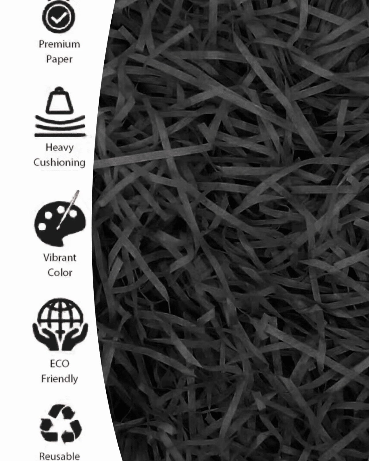 100g Black Shredded Paper #SP1295