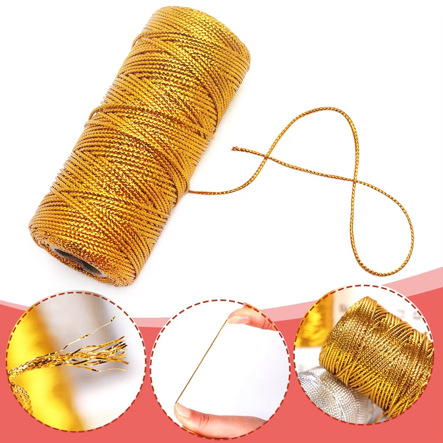 100m Metallic cord Baker Twine #MR1728