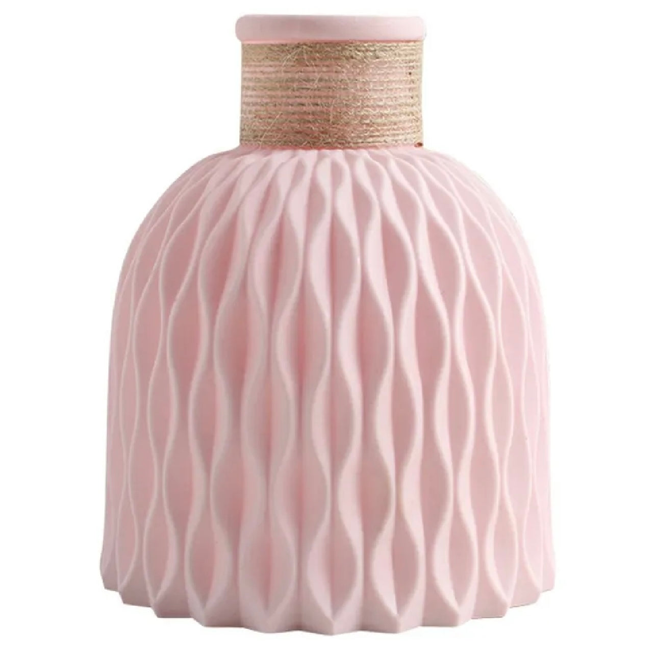 Plastic Water Ripple Design PP Vase Artificial Flower Container Home Office Decoration #GV2816