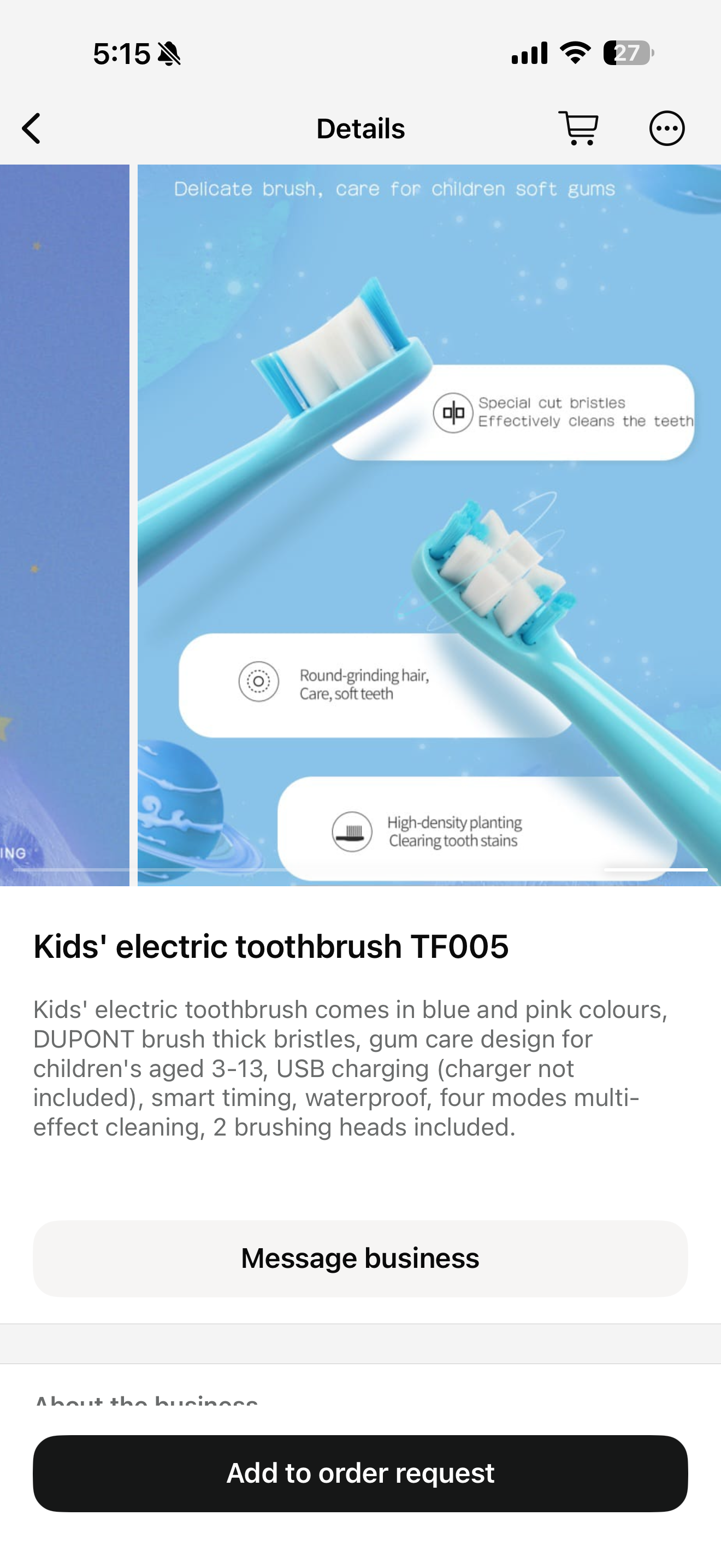 Kids' electric toothbrush #TF005