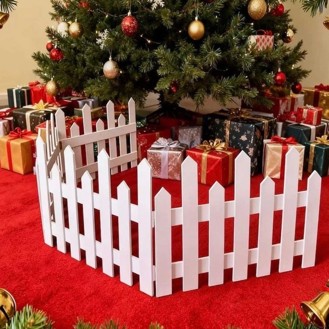 Christmas Tree Fence – Decorative Wooden-Style Barrier #CT4339