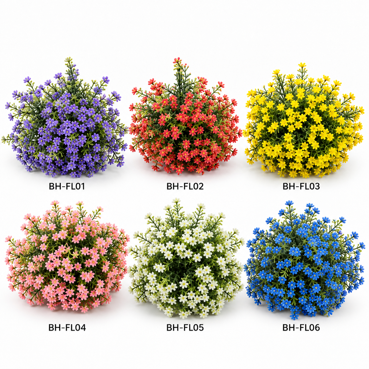 Artificial Mini Flower Bush – 6 Colors Available #AF4517