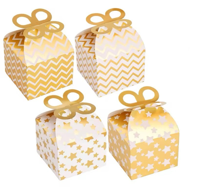 X12pcs Golden Party Favor Boxes #GB2505