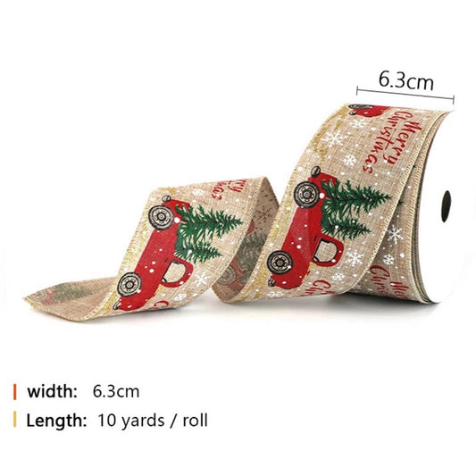 1 Roll 6.3cm x 10m Merry Christmas Ribbon #CR1334