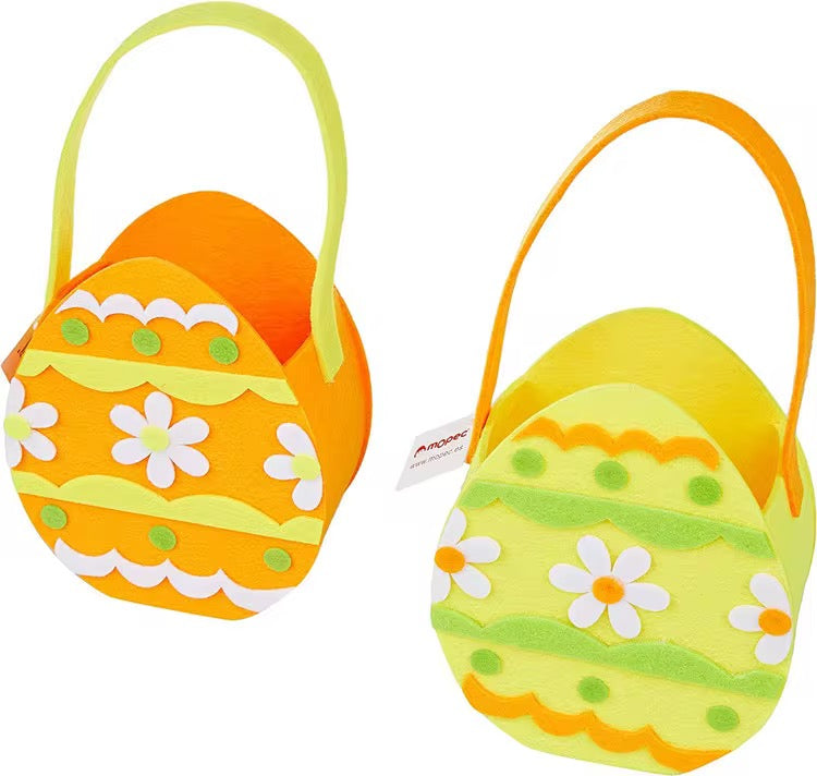 Candy Basket with Handle Felt Easter Egg Hunt Bags #CB1890