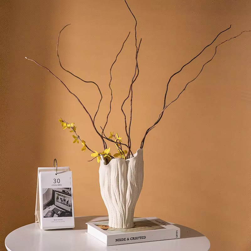 White Artistic Ceramic Vase #CV3977