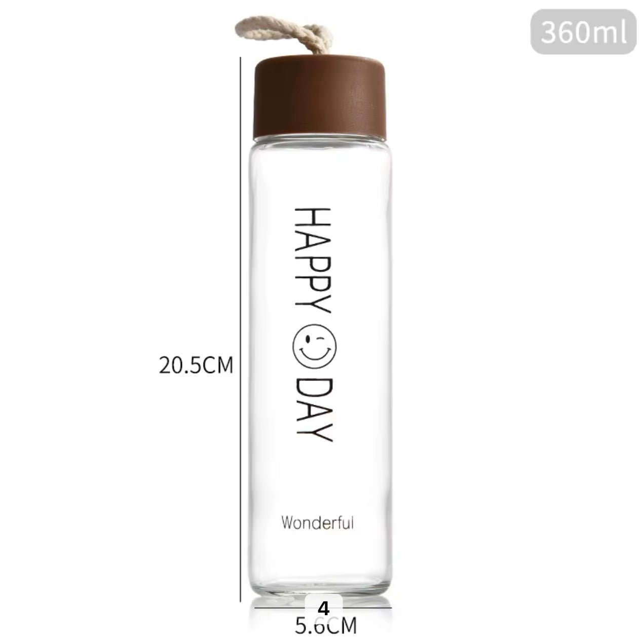 360ml Frosted Glass Water Bottle #GB2008