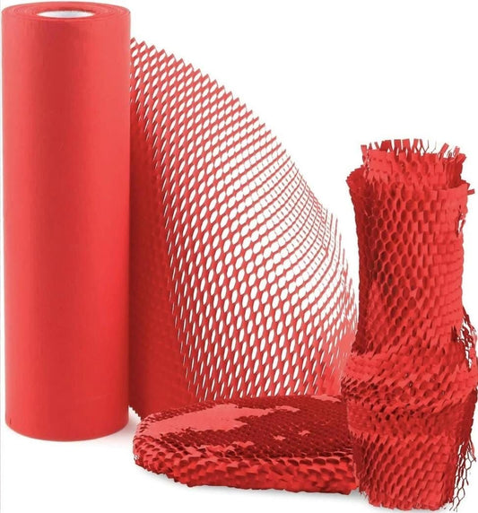 10m x 50cm Red Honeycomb Kraft Paper #WP1341