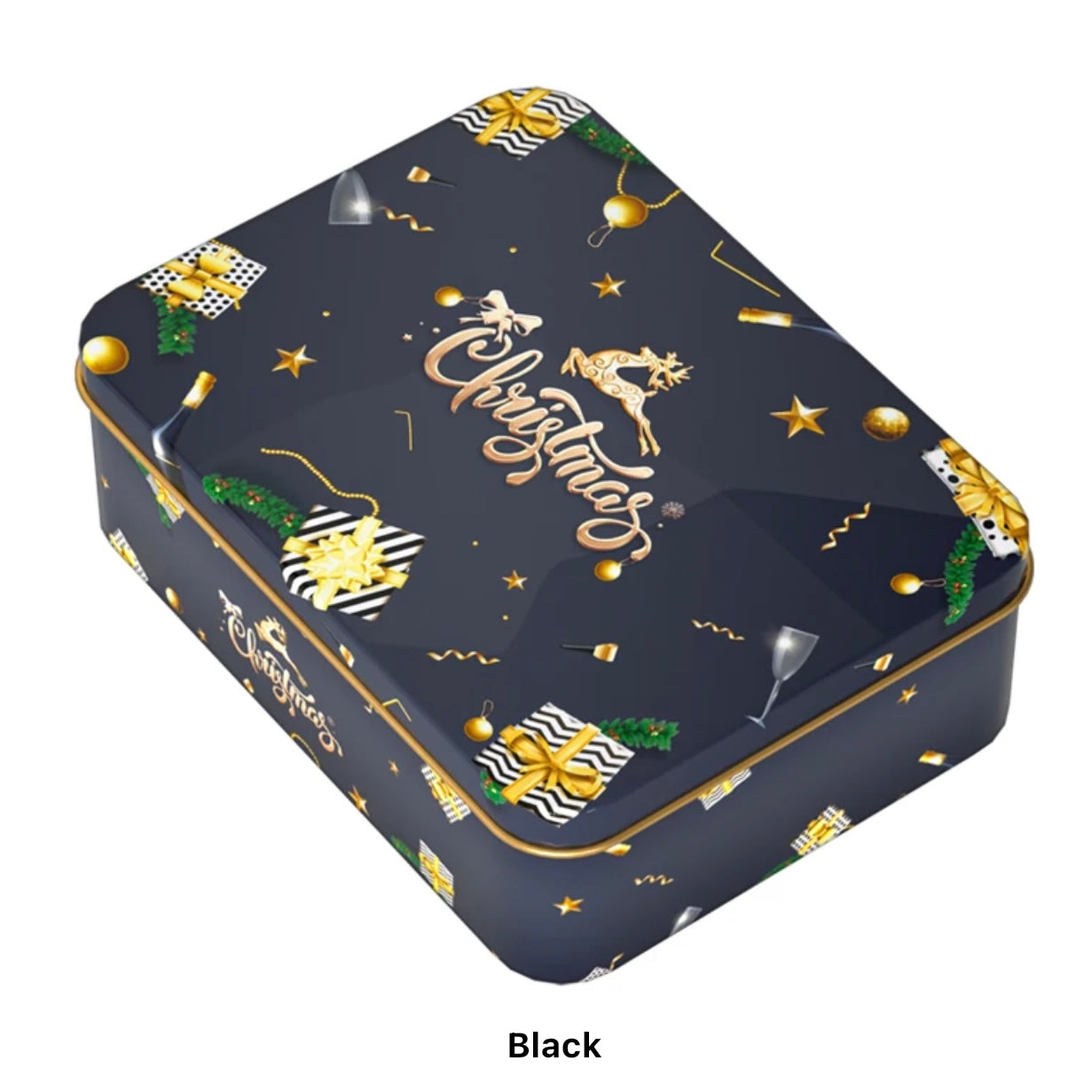 Metal Rectangle Christmas Tin Box #CB1372