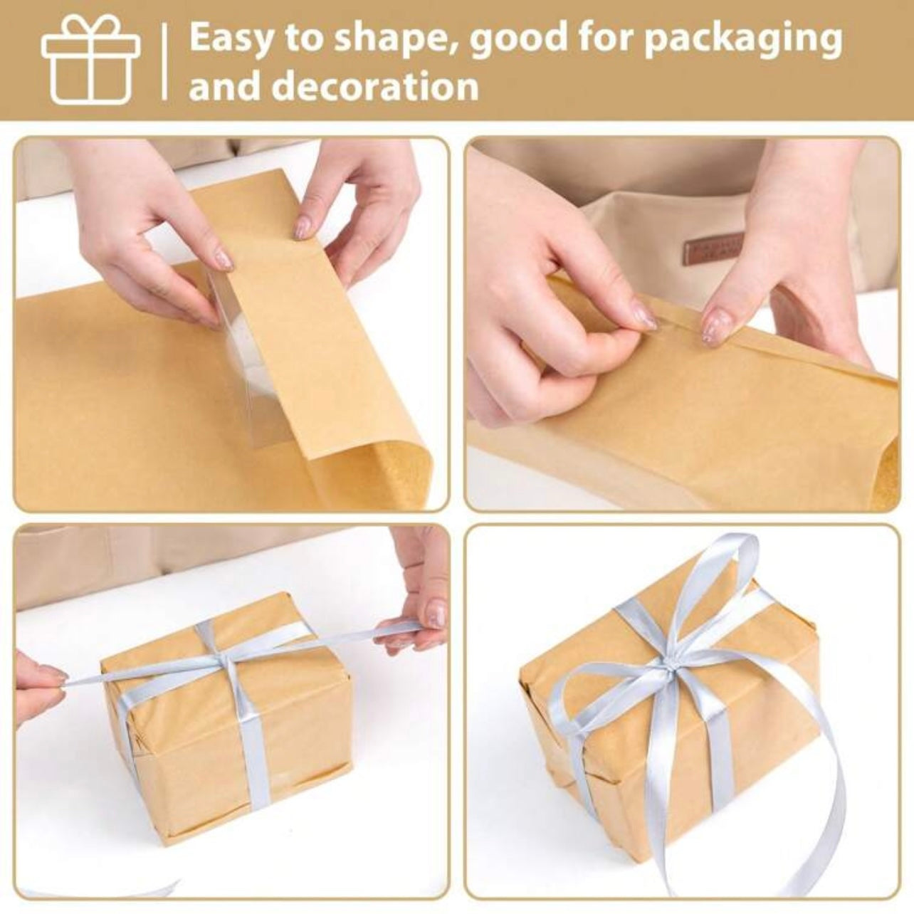 100 Sheets Khaki Tissue Paper 35 X 50 Cm #WP1438