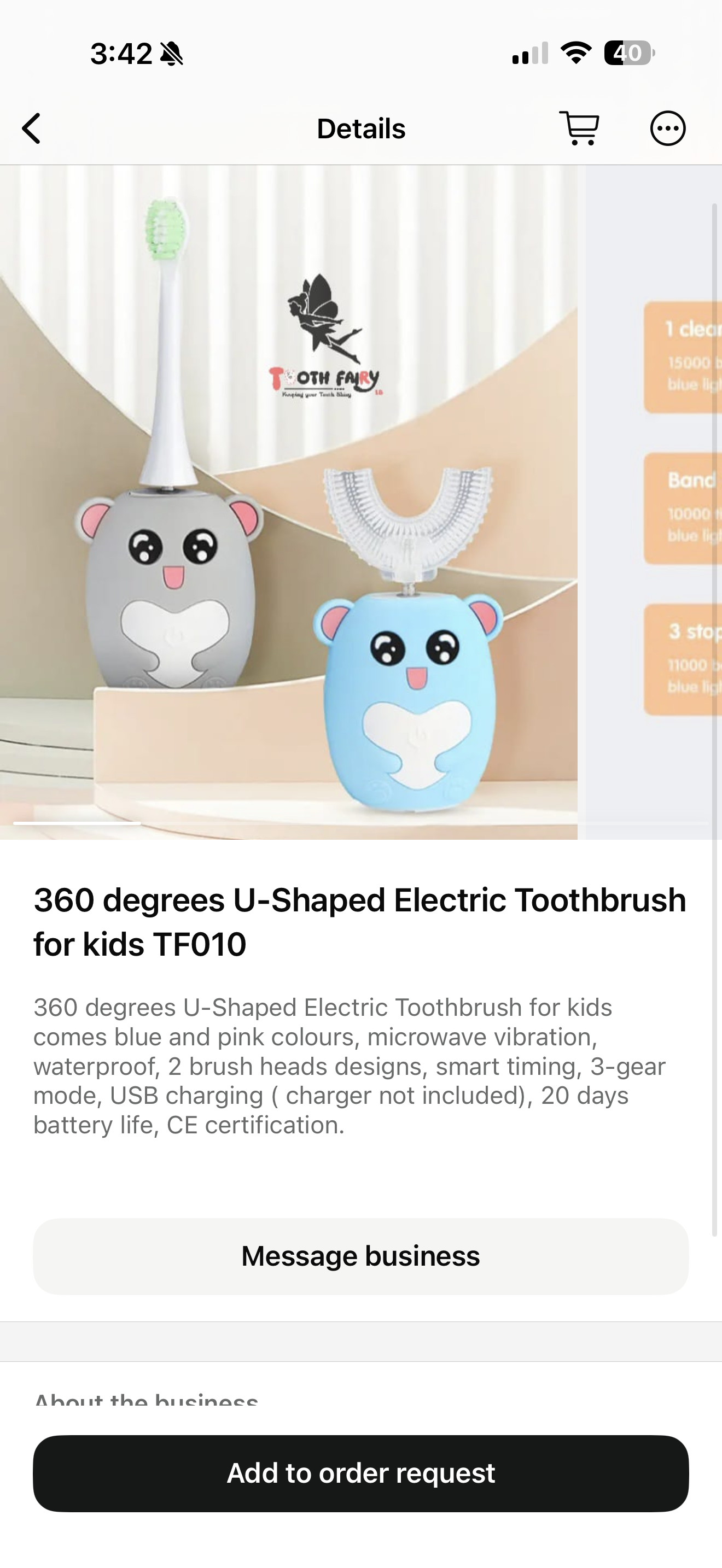 360 degrees U-Shaped Electric Toothbrush for kids #TF010