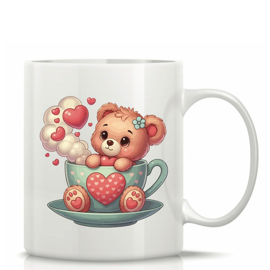 Printed Glass Mug with Cute Illustrations #GM3063