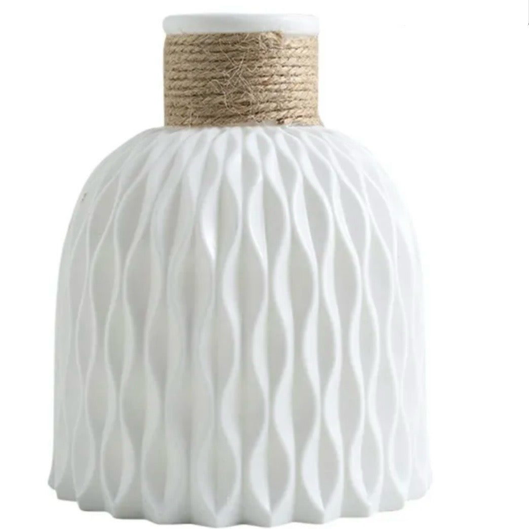 Plastic Water Ripple Design PP Vase Artificial Flower Container Home Office Decoration #GV2816