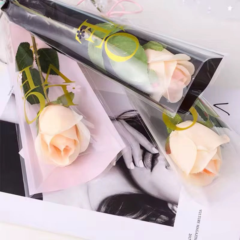 X12pcs LOVE Flower Bouquet Wrapping Sleeve – 56 cm #WP3980