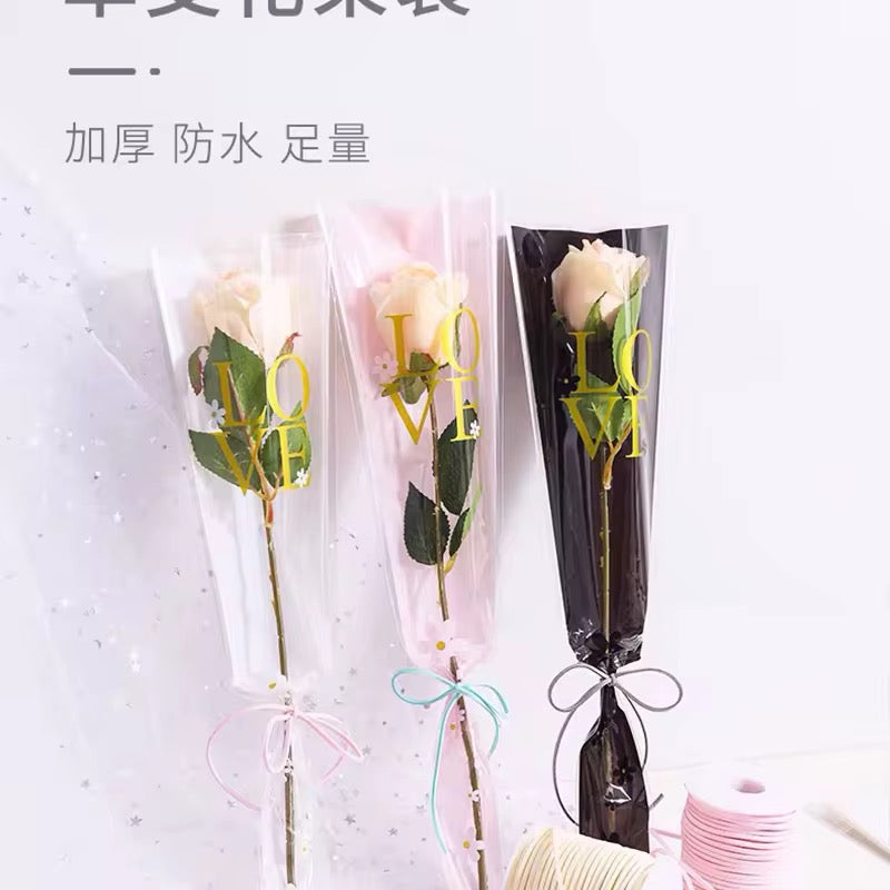 X12pcs LOVE Flower Bouquet Wrapping Sleeve – 56 cm #WP3980