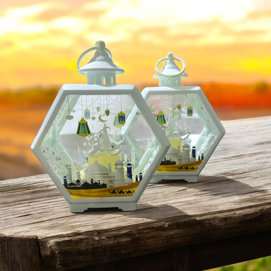1pc Plastic LED Decoration Lantern, Retro LED Vintage Lantern For Ramadan #RT1843
