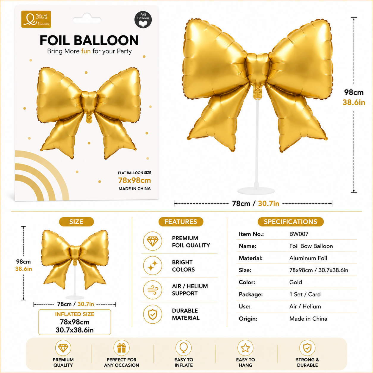 Bow Foil Balloon #BW00